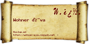 Wohner Éva névjegykártya